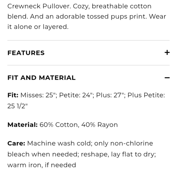 NWOT Talbots petite crewneck- tossed pups - Picture 7 of 7